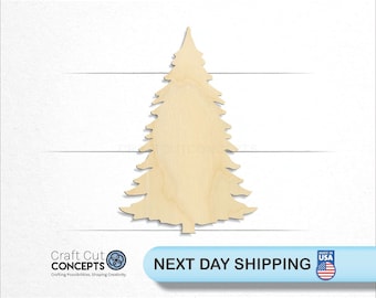 Pine Tree Fir - Laser Cut Unfinished Wood Cutout Craft Shapes
