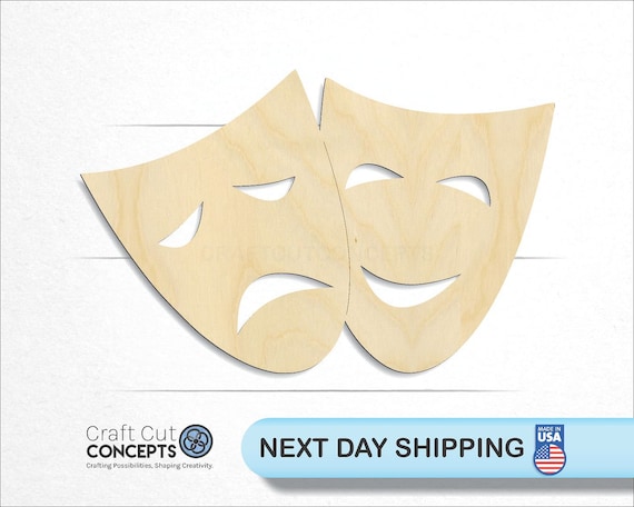 Mask - Laser Cut Out Unfinished Wood Craft Shape MSK3 Mask - Laser Cut Out Unfinished Wood Craft Shape MSK3