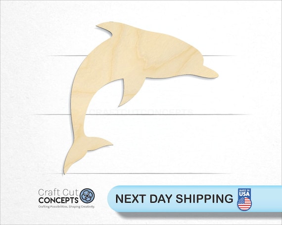 Dolphin - Laser Cut Out Unfinished Wood Craft Shape SEA47 Dolphin - Laser Cut Out Unfinished Wood Craft Shape SEA47