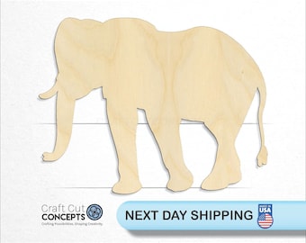 Elephant Shape - Laser Cut Unfinished Wood Cutout Craft Shapes