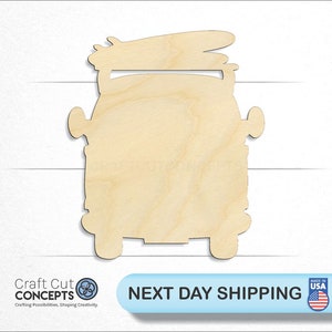 Beach Bus Surf Board - Laser Cut Unfinished Wood Cutout Craft Shapes
