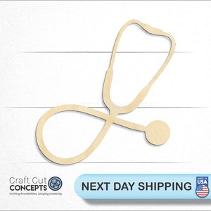 Stethoscope Nurse Doctor - Laser Cut Unfinished Wood Cutout Craft Shapes