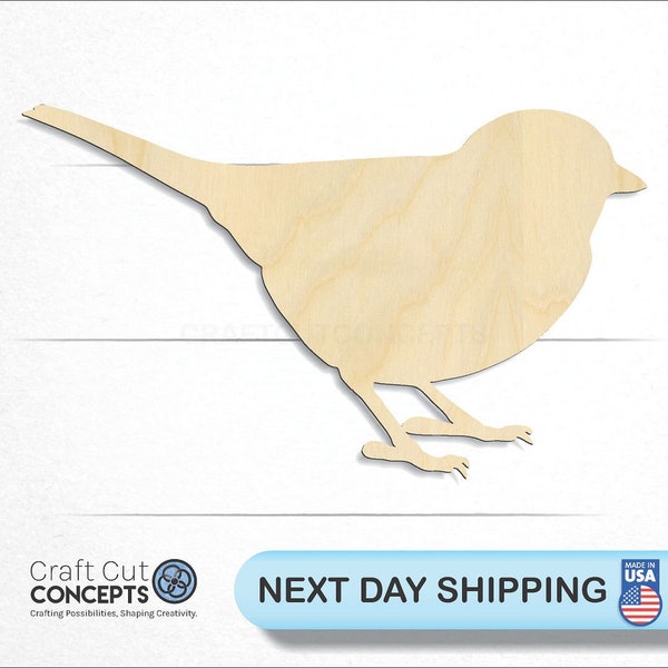 Chickadee Bird Cute - Laser Cut Unfinished Wood Cutout Craft Shapes