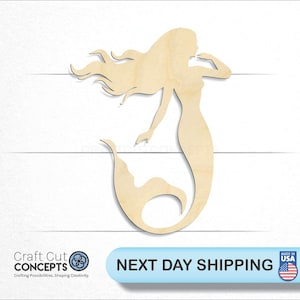Mermaid - Laser Cut Unfinished Wood Cutout Craft Shapes
