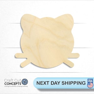 Cat Head Whiskers - Laser Cut Unfinished Wood Cutout Craft Shapes