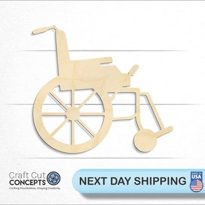 Wheel Chair - Laser Cut Unfinished Wood Cutout Craft Shapes