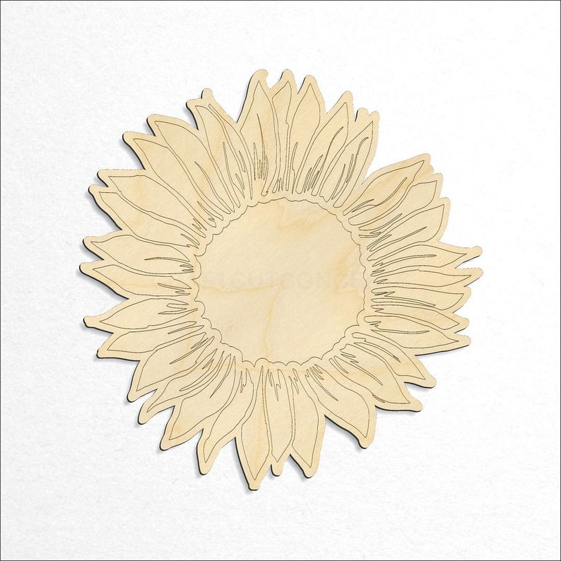 Sun Flower Engraved Details craft blank top down view product photo.