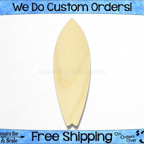 Surfboard Laser Cut Out Unfinished Wood Shape Craft Supply Etsy