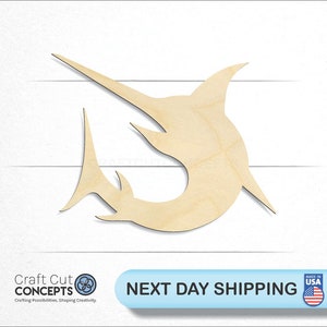 Fishing Sword Fish - Laser Cut Unfinished Wood Cutout Craft Shapes