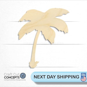 Ocean Palm Tree - Laser Cut Unfinished Wood Cutout Craft Shapes