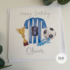Carte d’anniversaire de football personnalisée, FILS, PETIT-FILS, NEVEU, tout nom et âge