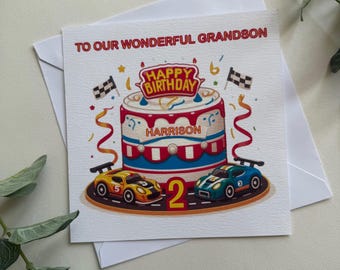 Personalised Hotwheels Card Birthday Christmas Cars Fast Race