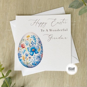 Grand-mère Floral Egg Carte de Pâques Nana, Grand-mère, Nounou, Nanna, Mommar,
