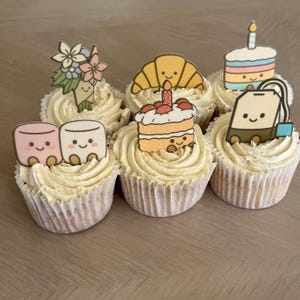 Essbare Cupcake-Topper im Amuseables-Stil: Oblatenkarte vegan, ohne Gluten