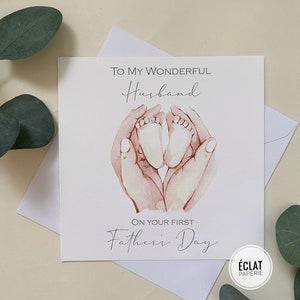 Personalised First Fathers Day card for Husband / Fiancé / Partner/ Boyfriend etc first fathers day.