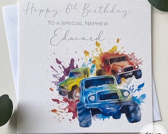 Personalized Monster Truck Birthday Card: Son, Grandson, Nephew