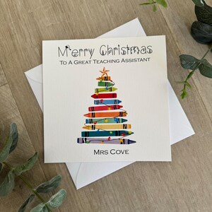 Carte de Noël personnalisée pour professeur, enseignement, assistant de classe