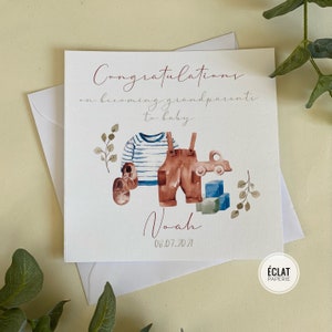 Félicitations personnalisées pour devenir carte grand-parent, nouvelle carte grand-parent,