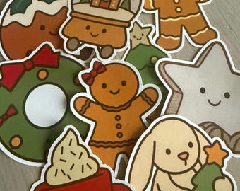 Juego de pegatinas navideñas divertidas