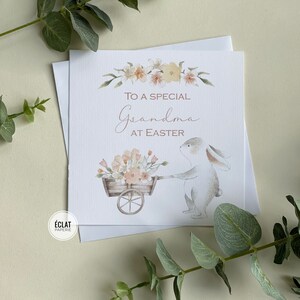 Grand-mère personnalisée, nounou, Nana, carte de Pâques Nanna avec lapin de Pâques mignon, n’importe quel surnom de relation