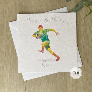 Rugby birthday card personalised any name and age
