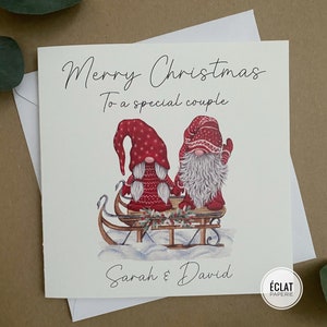 Personalized Christmas Card: Gnome Couple Holiday Card