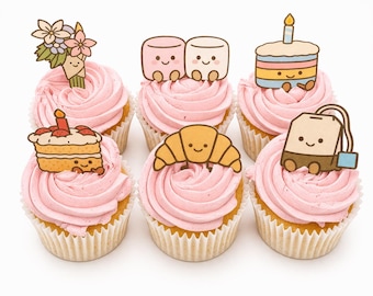 Cupcaketoppers in eetbare amuse: wafelkaart veganistisch, glutenvrij