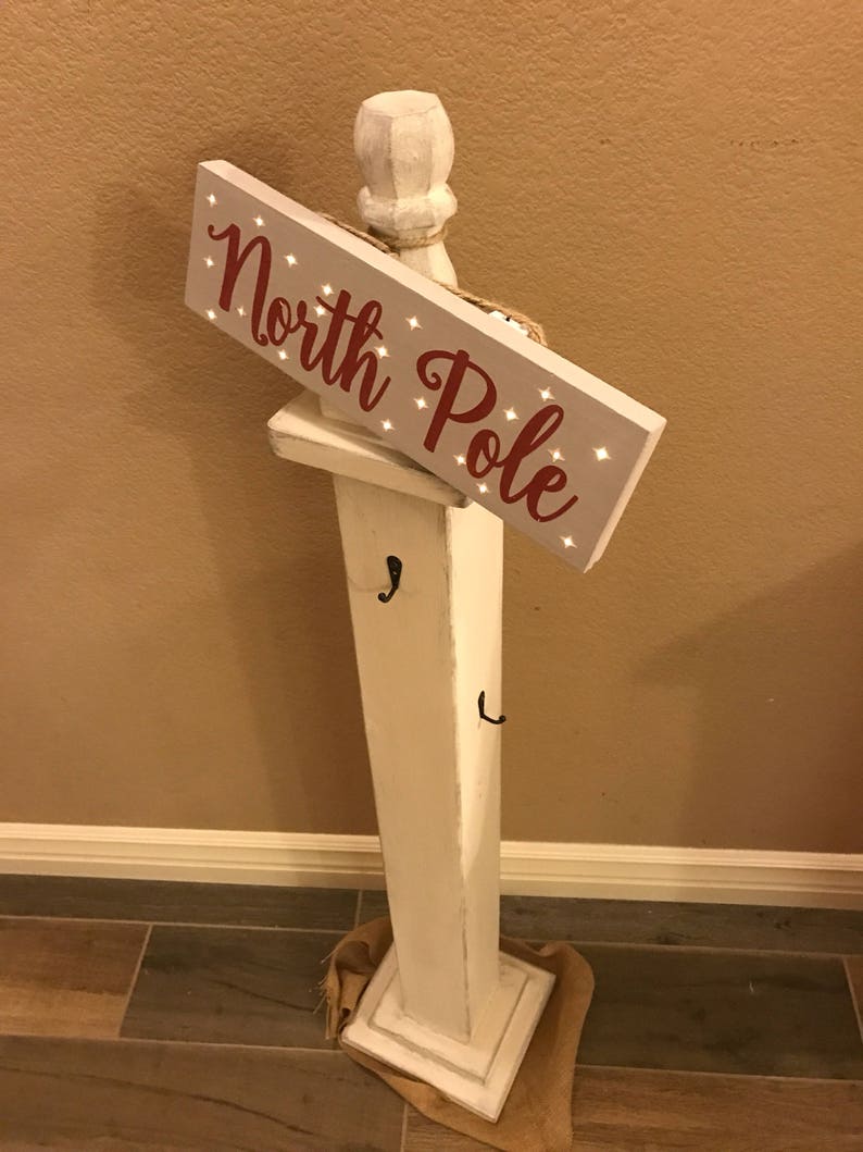 Christmas stocking holderstocking post with hooksNorth Pole Etsy