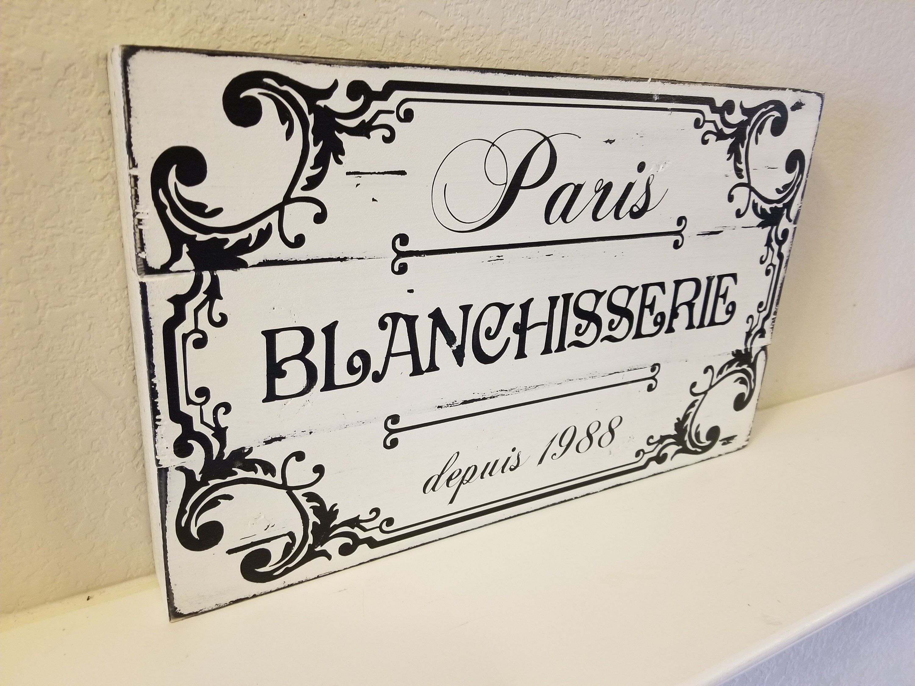French Laundry Room 'Blanchisserie' Wood Sign Etsy