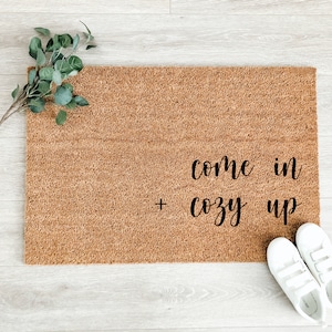 Come In Cozy Up Doormat – Fall Doormat - Fall Decor – Porch Decor - Welcome Mat  – Cute Doormat - Realtor Gift