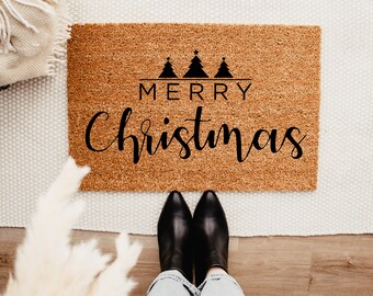 Merry Christmas Doormat – Winter Decor - Front Porch Decor - Christmas Decor - Welcome Mat – Outdoor Rug – Christmas Doormat