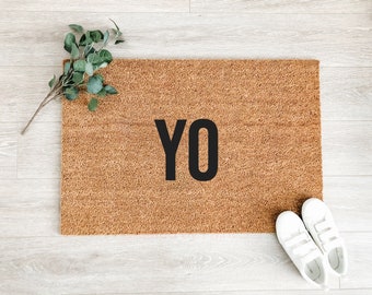 Yo Doormat – Welcome Mat – Coir Doormat – Cute Doormat – Front Porch Decor – Outdoor Rug - Fall Decor - Fall Doormat