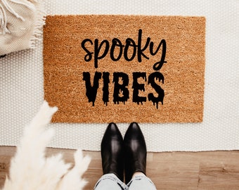 Spooky Vibes Doormat – Fall Decor - Fall Doormat - Welcome Mat – Outdoor Rug – Halloween Doormat – Halloween Decor - Thanksgiving Decor