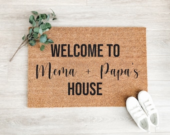 Grandparents House Doormat, Grandparents Gift, Mothers Day Gift, Welcome Mat, Housewarming Gift, Personalized Doormat, Custom Doormat