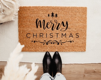 Merry Christmas Doormat - Winter Decor - Front Porch Decor - Christmas Decor - Welcome Mat – Outdoor Rug – Christmas Doormat