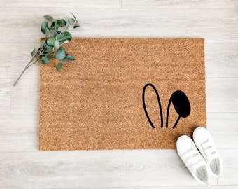 Easter Bunny Ears Doormat – Welcome Mat – Spring Décor - Easter Décor - Outdoor Rug – Coir Doormat