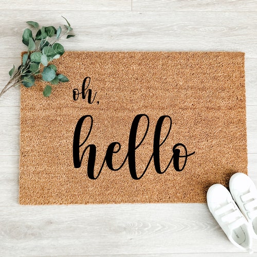 Oh Hello Funny Doormat / Outdoor Spring Mat / Front Etsy