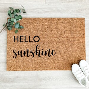 Hello Sunshine Doormat – Summer Doormat – Summer Décor - Welcome Mat – Custom Coir Doormat – Funny Doormat – Cute Doormat