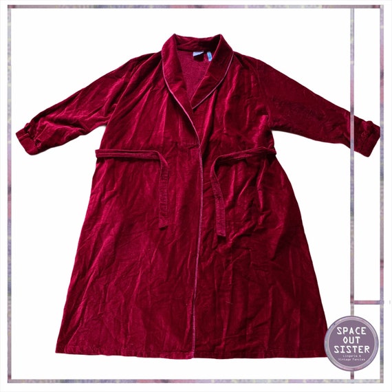1970s Vintage Men’s Cotton Red Dressing Gown
