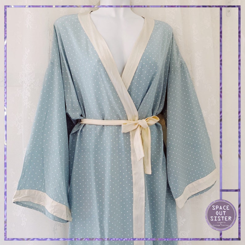 Silk Polka Dot 1980s Robe