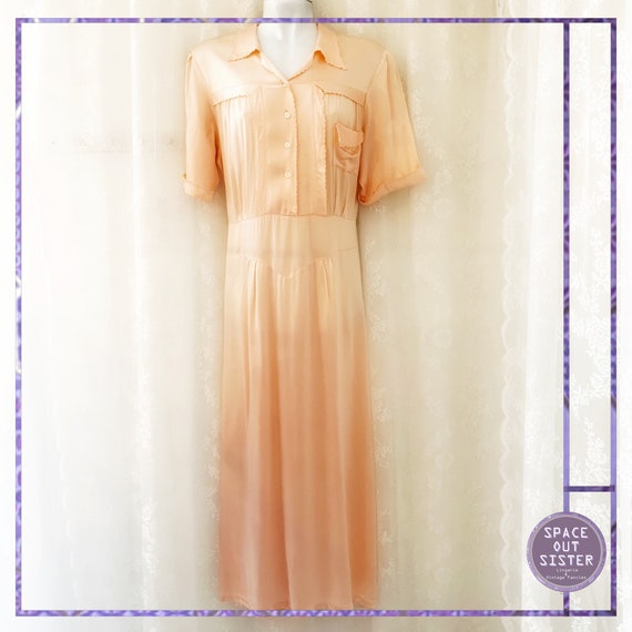 1940s Vintage Rayon Loungedress