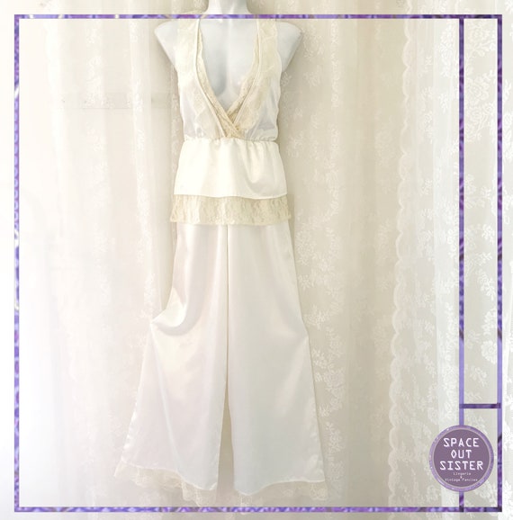 Vintage 1980s Ivory Lingerie Jumpsuit