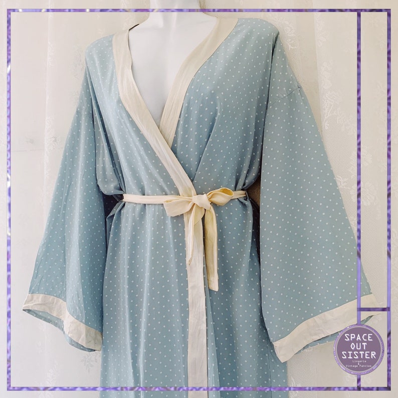 Silk Polka Dot 1980s Robe