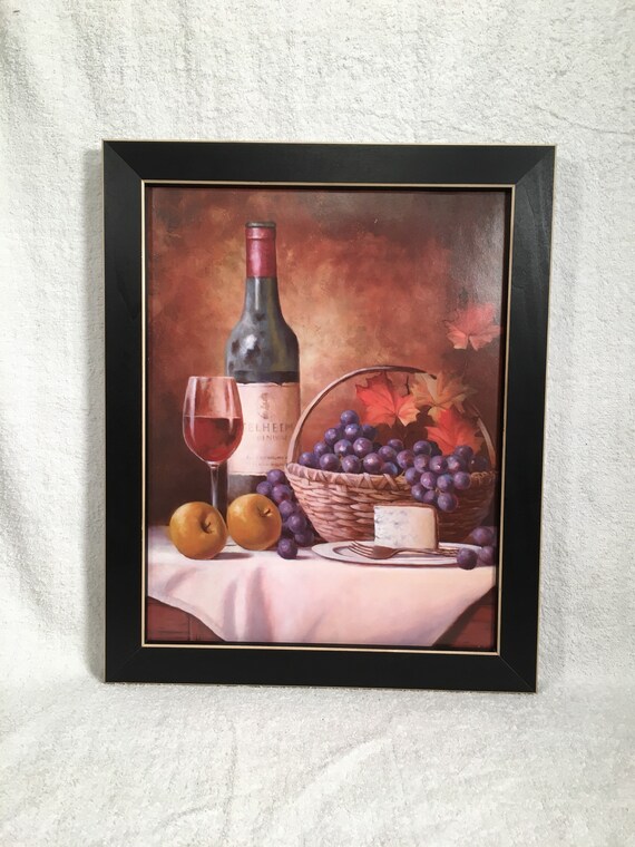 Framed Wine Print Country Primitive Farmhouse Decor Wall Framed Wine Print Country Primitive Farmhouse Decor Wall Hanging Art Picture