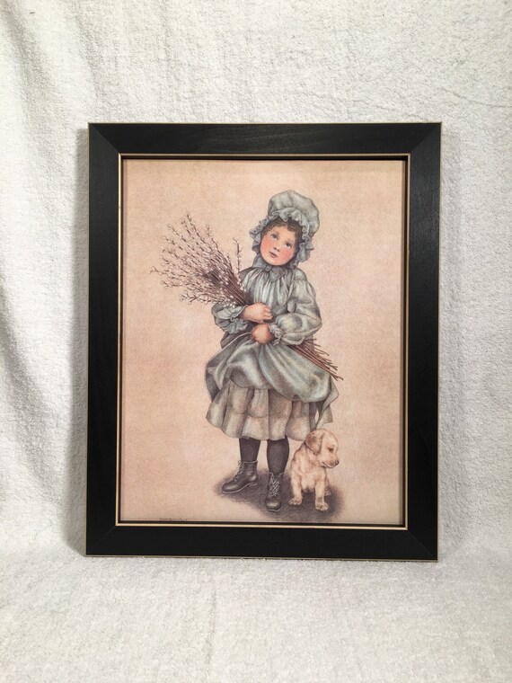 Framed Willow Print Country Primitive Farmhouse Decor Image 0