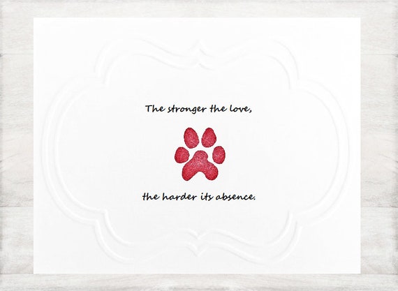 embossed pet loss sympathy card etsy pet loss sympathy