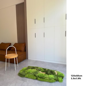 Area Rug | Moss Green Rug | Giftideas | Housewarming gift | HomeDecor Interior Design | Nursery Fluffy Rug | Gift for her | 3.9x1.9ft