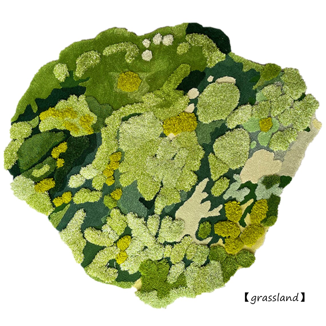 3D Tufted Wool Rug: Green Moss Landscape, Handcrafted Floor Art - Etsy