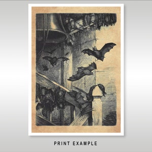 Bats In The Belfry Vintage Engraving Gothic Reproduction Art Print Free Shipping to UK Customers image 2