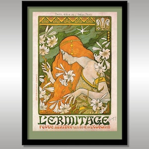 L'ermitage, Revue Illustree by Paul Berthon Circa 1897 ~ Art Nouveau ~ Reproduction Print ~ FREE Shipping to UK Customers.